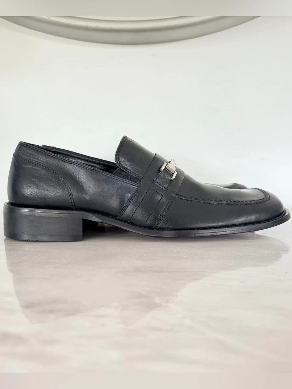 Kenneth Cole Reaction Leather Bit Loafers Men’s 10M Black Slip On Dress Shoes